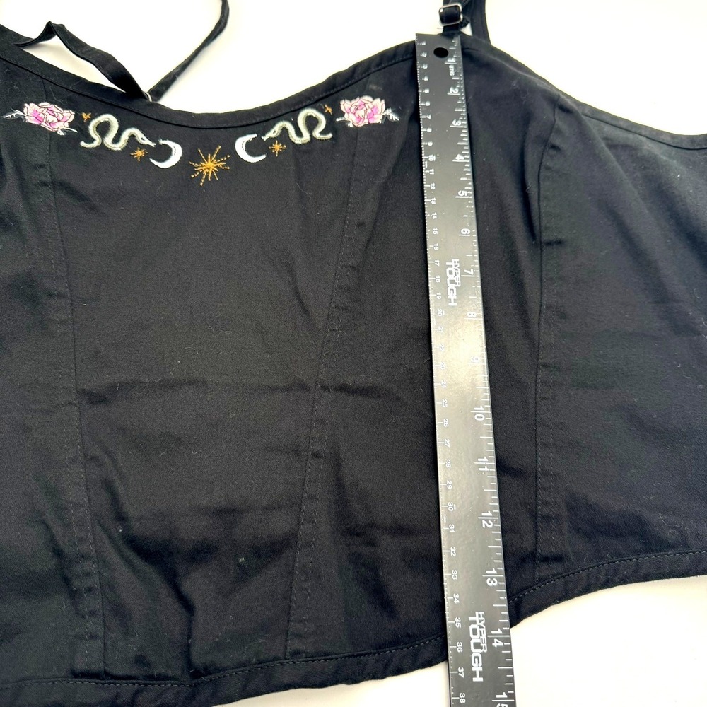 HOT TOPIC Women's 3X The School for Good and Evil Black Corset Top Embroidered - Picture 7 of 7